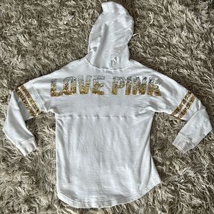 VS Pink Sequined Tunic Hoodie